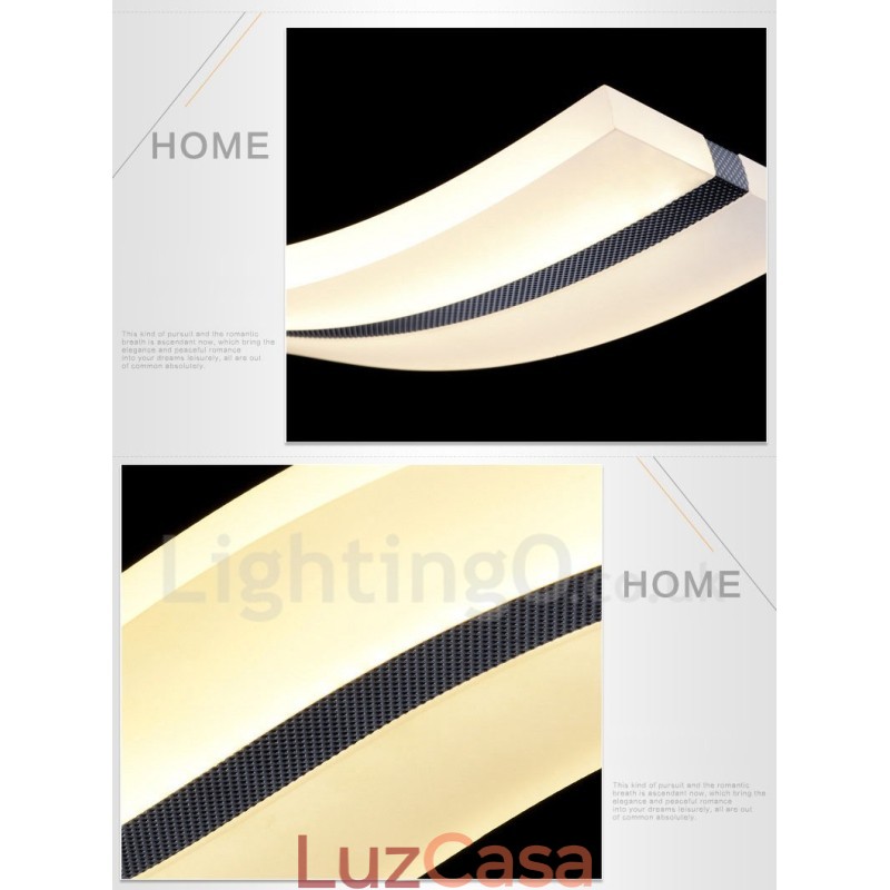 Luminária pendente linear regulável com controle remoto e design moderno