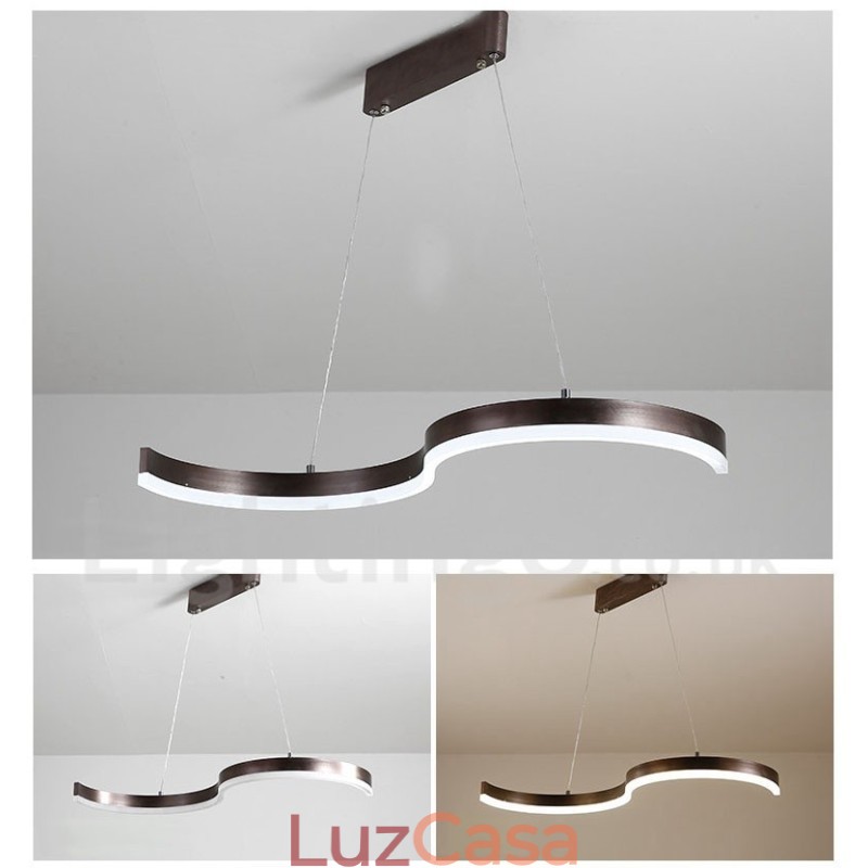 Luminária pendente linear regulável com controle remoto e design moderno