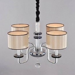 Lustre minimalista moderno iluminação tecido arte lustre de cristal