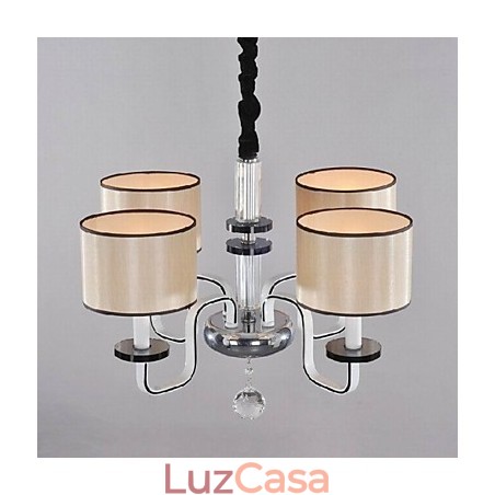 Lustre minimalista moderno iluminação tecido arte lustre de cristal