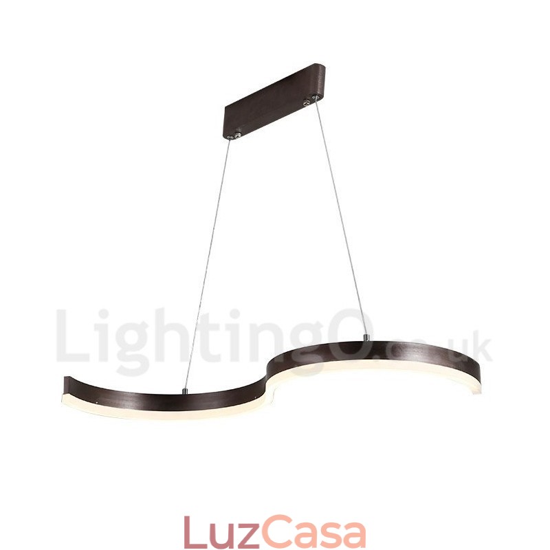 Luminária pendente linear regulável com controle remoto e design moderno