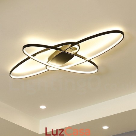 Luminária de teto oval moderna e contemporânea em alumínio com ajuste de intensidade, luminária embutida para sala de estar, quarto, também pode ser usada como luminária de parede Luminária de teto oval moderna e contemporânea em alumínio com ajuste de intensidade, luminária embutida para sala de estar, quarto, também pode ser usada como luminária de parede