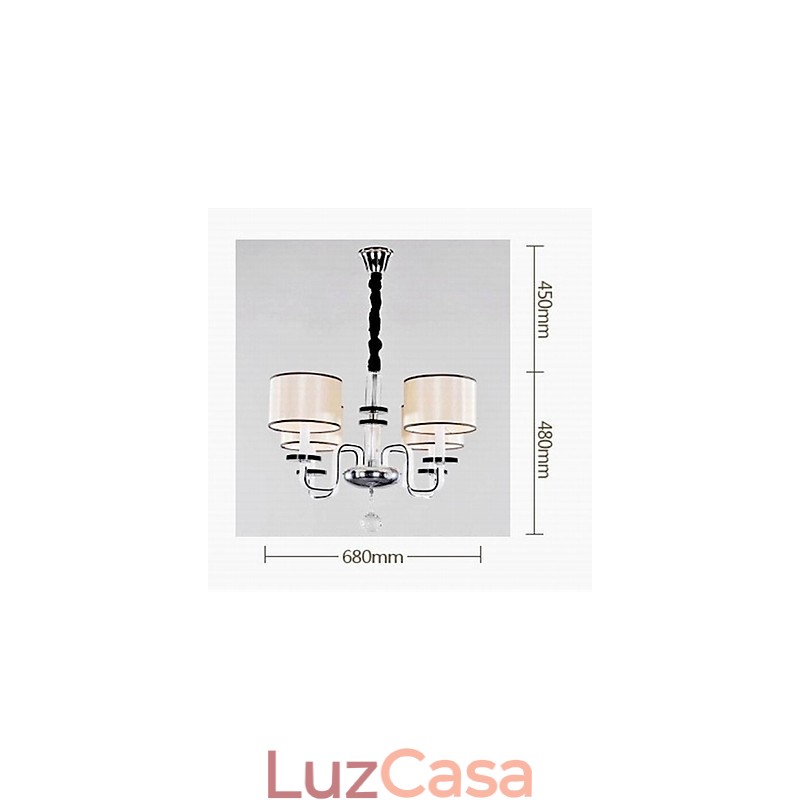 Lustre minimalista moderno iluminação tecido arte lustre de cristal