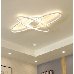 Luminária de teto oval moderna e contemporânea em alumínio com ajuste de intensidade, luminária embutida para sala de estar, quarto, também pode ser usada como luminária de parede
