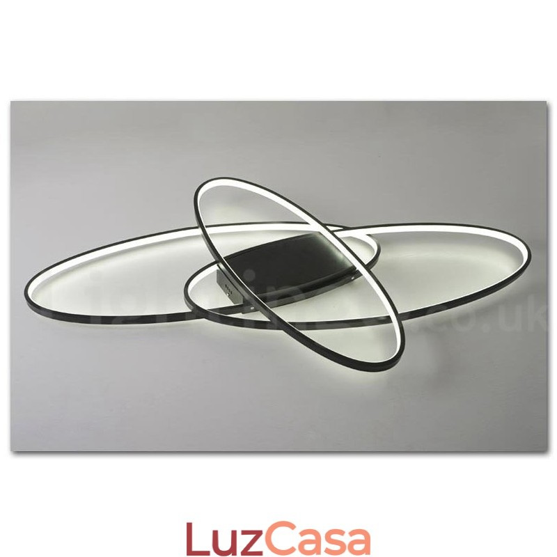 Luminária de teto oval moderna e contemporânea em alumínio com ajuste de intensidade, luminária embutida para sala de estar, quarto, também pode ser usada como luminária de parede