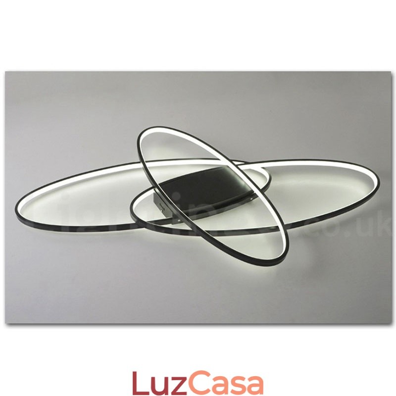 Luminária de teto oval moderna e contemporânea em alumínio com ajuste de intensidade, luminária embutida para sala de estar, quarto, também pode ser usada como luminária de parede