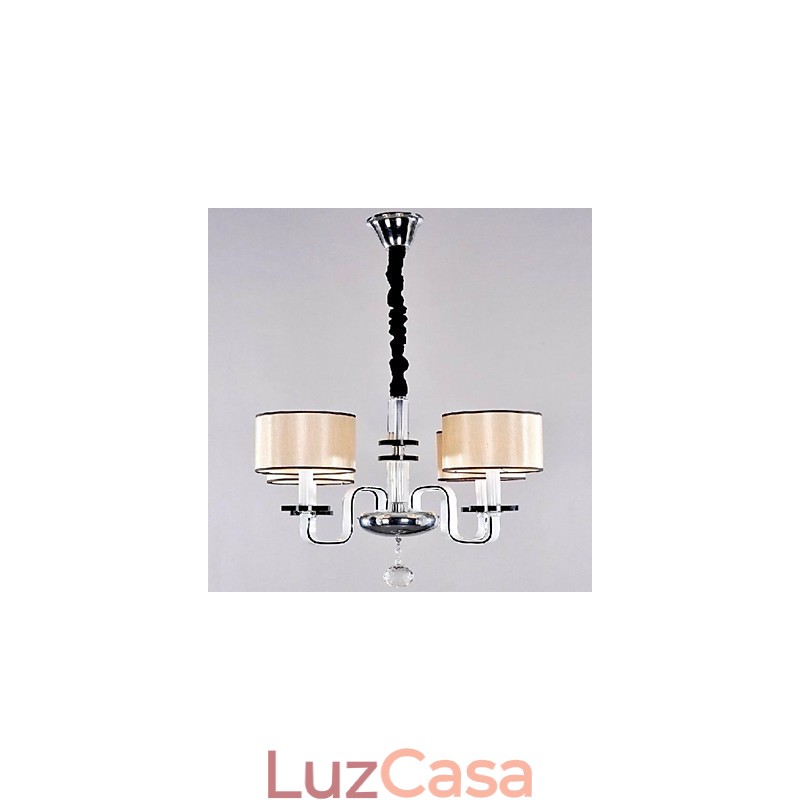 Lustre minimalista moderno iluminação tecido arte lustre de cristal