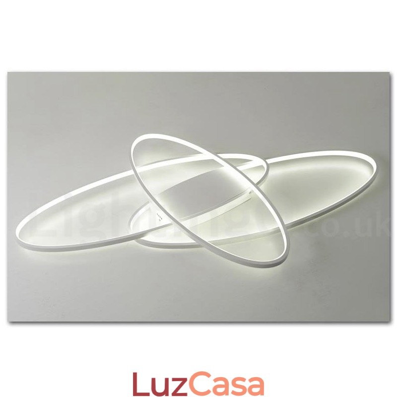Luminária de teto oval moderna e contemporânea em alumínio com ajuste de intensidade, luminária embutida para sala de estar, quarto, também pode ser usada como luminária de parede
