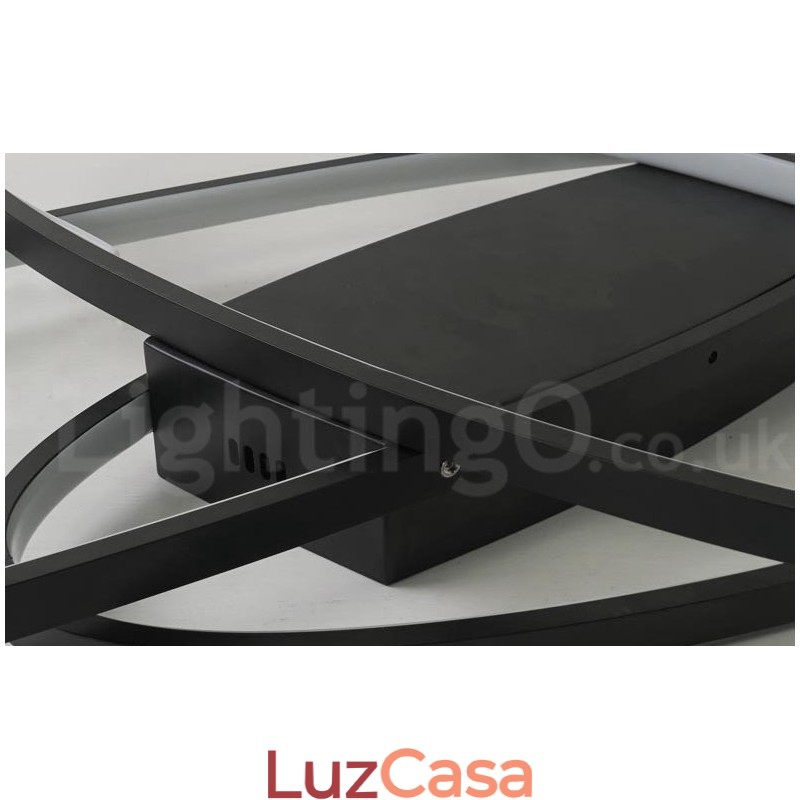 Luminária de teto oval moderna e contemporânea em alumínio com ajuste de intensidade, luminária embutida para sala de estar, quarto, também pode ser usada como luminária de parede