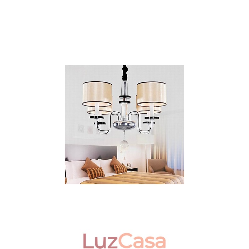 Lustre minimalista moderno iluminação tecido arte lustre de cristal
