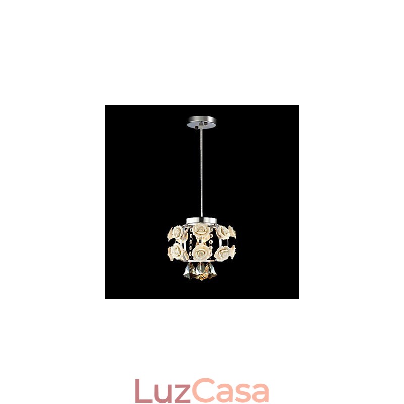 Lustre Cristal Moderno Contemporâneo Lanterna Metal 1 Luz