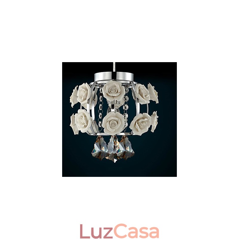 Lustre Cristal Moderno Contemporâneo Lanterna Metal 1 Luz