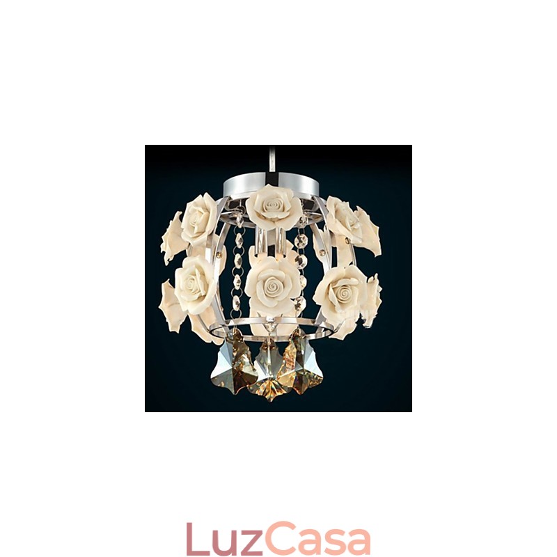 Lustre Cristal Moderno Contemporâneo Lanterna Metal 1 Luz