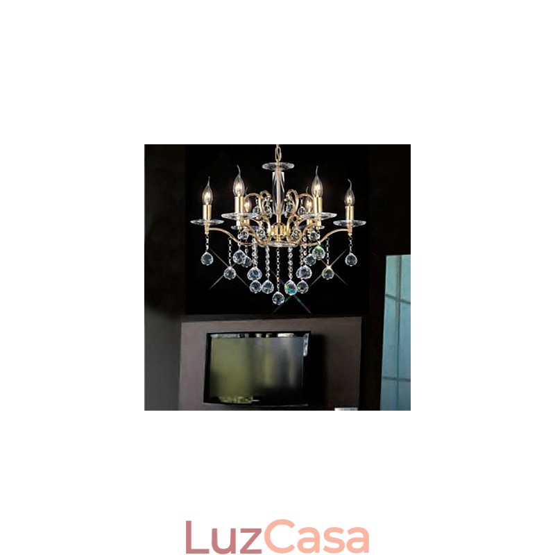 Lustre de metal dourado cristal clássico tradicional