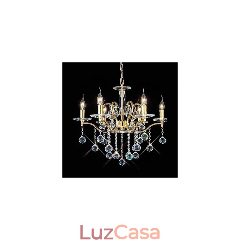 Lustre de metal dourado cristal clássico tradicional