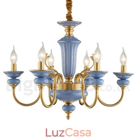 Retro Vintage Latão Cerâmica Pingente Vela Lustre Retro Vintage Latão Cerâmica Pingente Vela Lustre