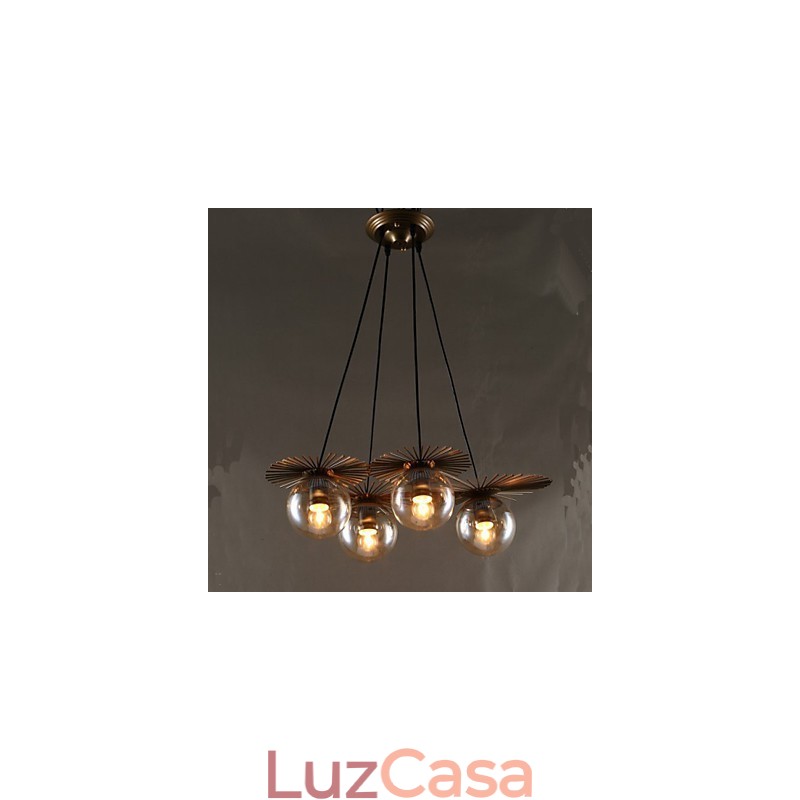 Lustre de vidro artístico redondo com esfera de feijão