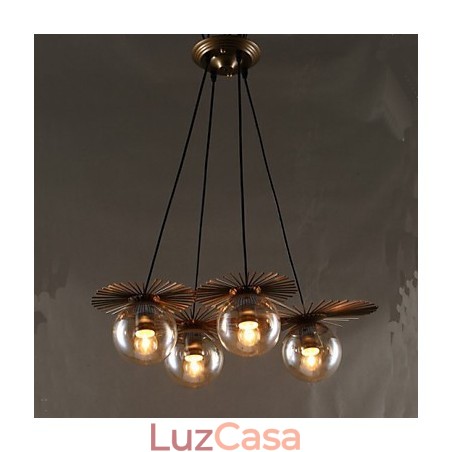 Lustre de vidro artístico redondo com esfera de feijão Lustre de vidro artístico redondo com esfera de feijão
