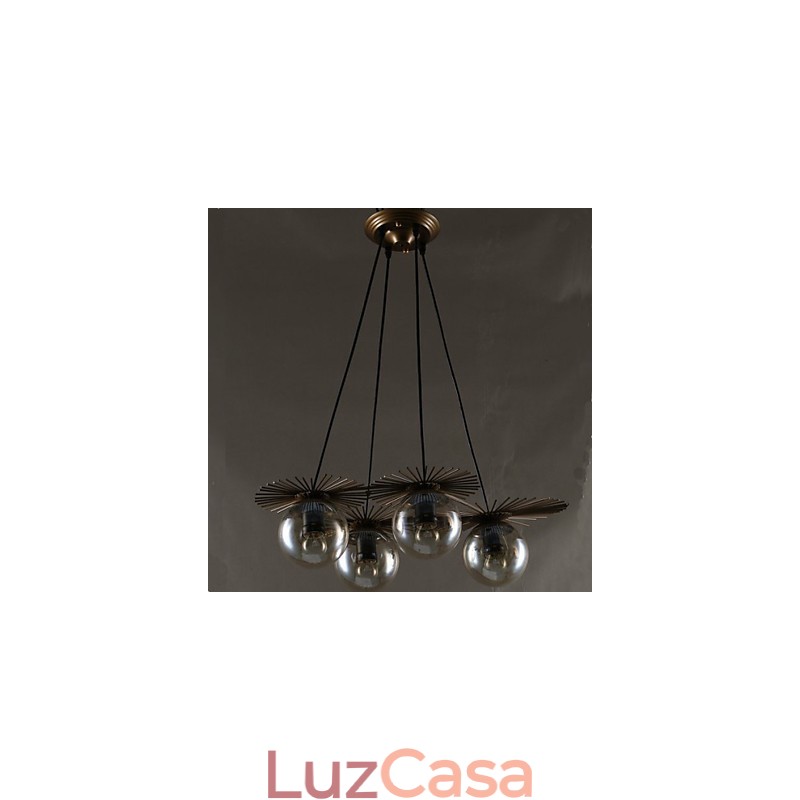 Lustre de vidro artístico redondo com esfera de feijão