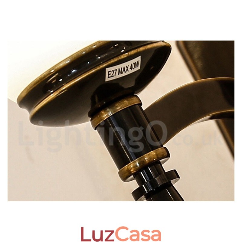 Pure Brass Luxuoso Rústico Retro Vintage Latão Pedra Pingente Vela Lustre com Tons de Vidro