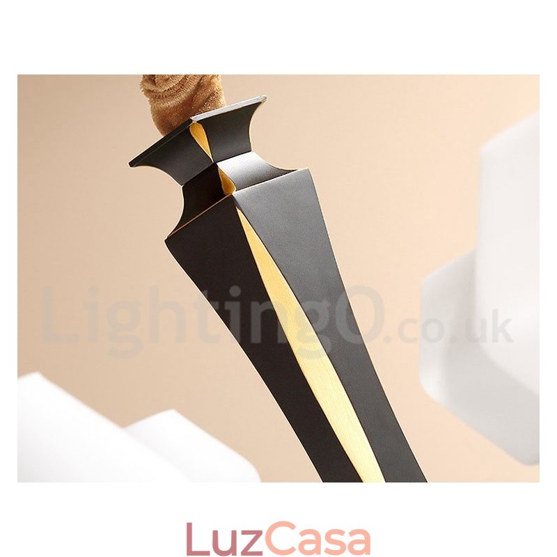 Pure Brass Luxuoso Rústico Retro Vintage Latão Pingente Vela Lustre com Tons de Vidro