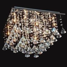 Lustre de cristal cromado clássico tradicional em metal