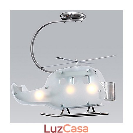 Lâmpada infantil simples Lâmpada de helicóptero de vidro de desenho animado