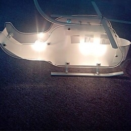 Lâmpada infantil simples Lâmpada de helicóptero de vidro de desenho animado