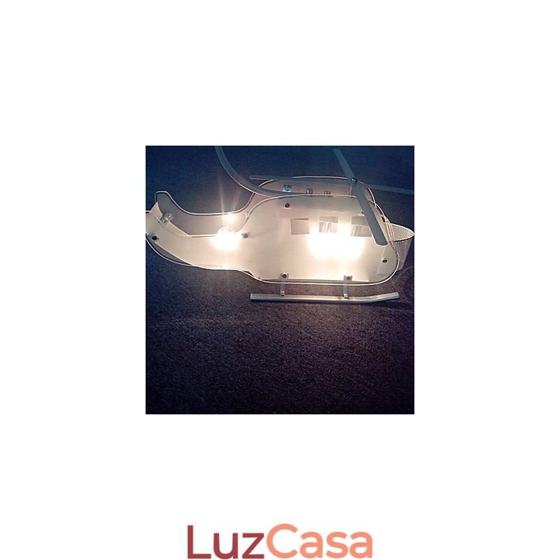 Lâmpada infantil simples Lâmpada de helicóptero de vidro de desenho animado