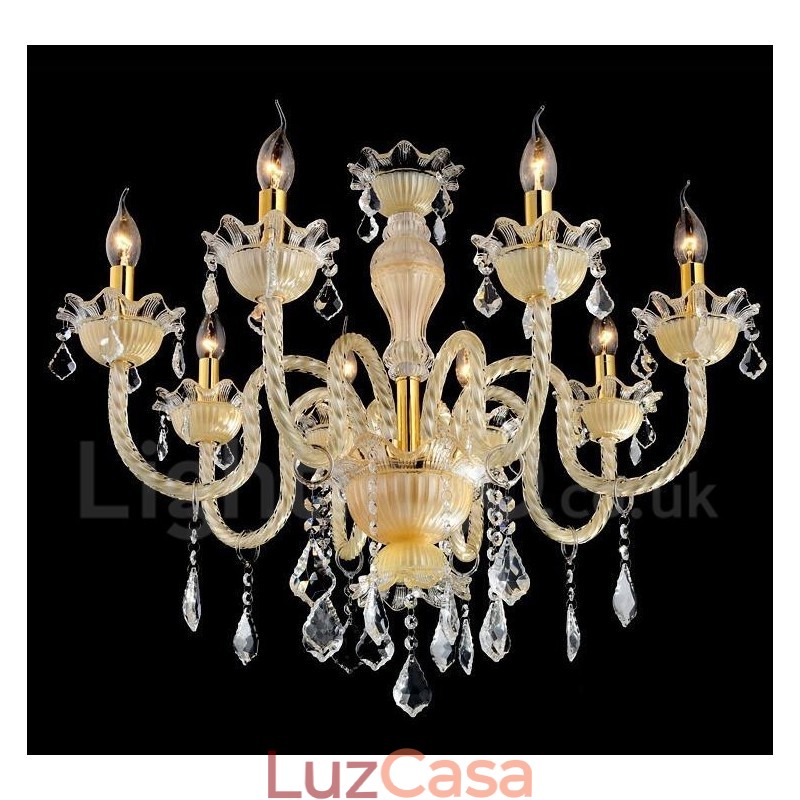 Lustre de cristal luxuoso moderno contemporâneo pendente vela