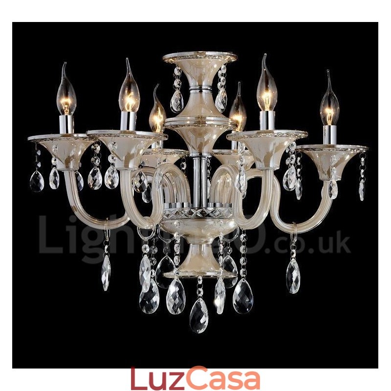 Lustre de cristal luxuoso moderno contemporâneo pendente vela