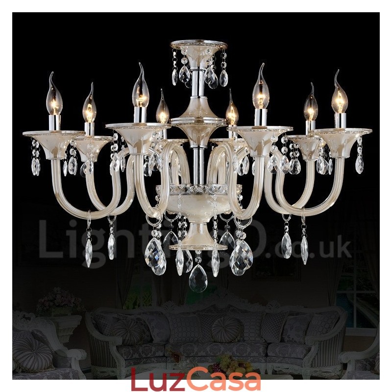 Lustre de cristal luxuoso moderno contemporâneo pendente vela