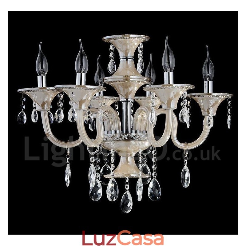 Lustre de cristal luxuoso moderno contemporâneo pendente vela