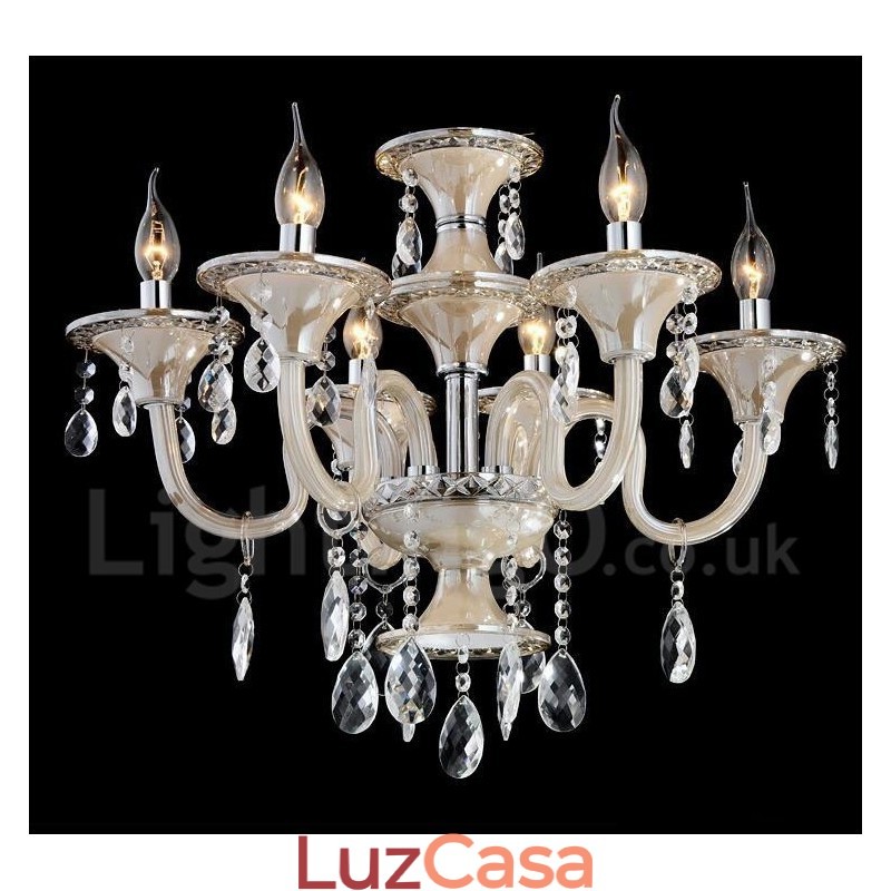 Lustre de cristal luxuoso moderno contemporâneo pendente vela