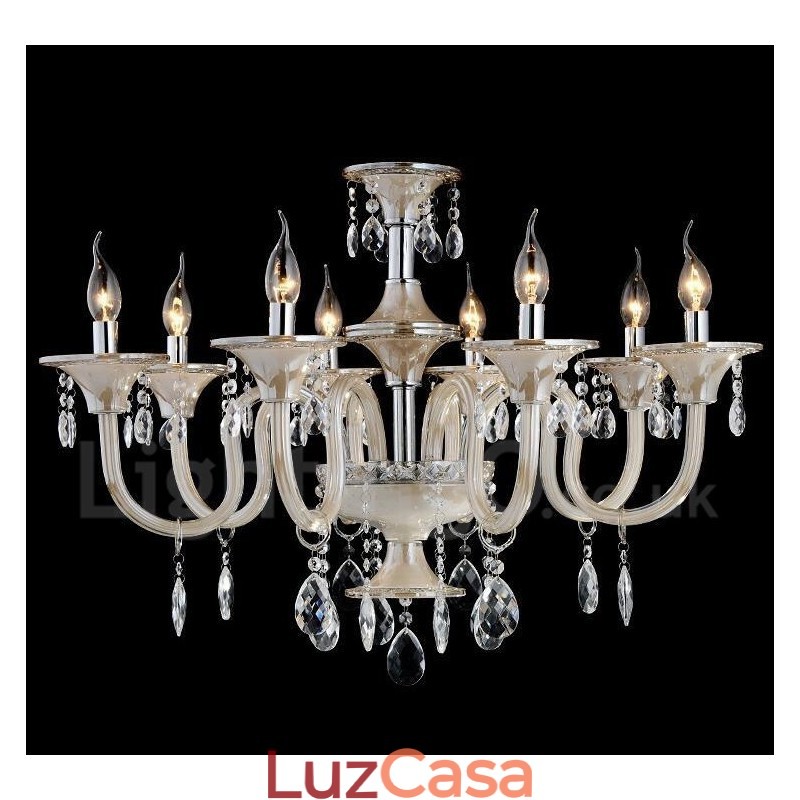 Lustre de cristal luxuoso moderno contemporâneo pendente vela