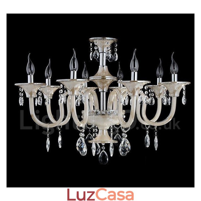 Lustre de cristal luxuoso moderno contemporâneo pendente vela