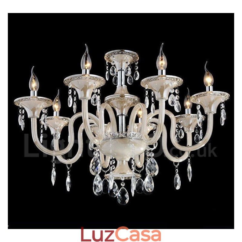 Lustre de cristal luxuoso moderno contemporâneo pendente vela