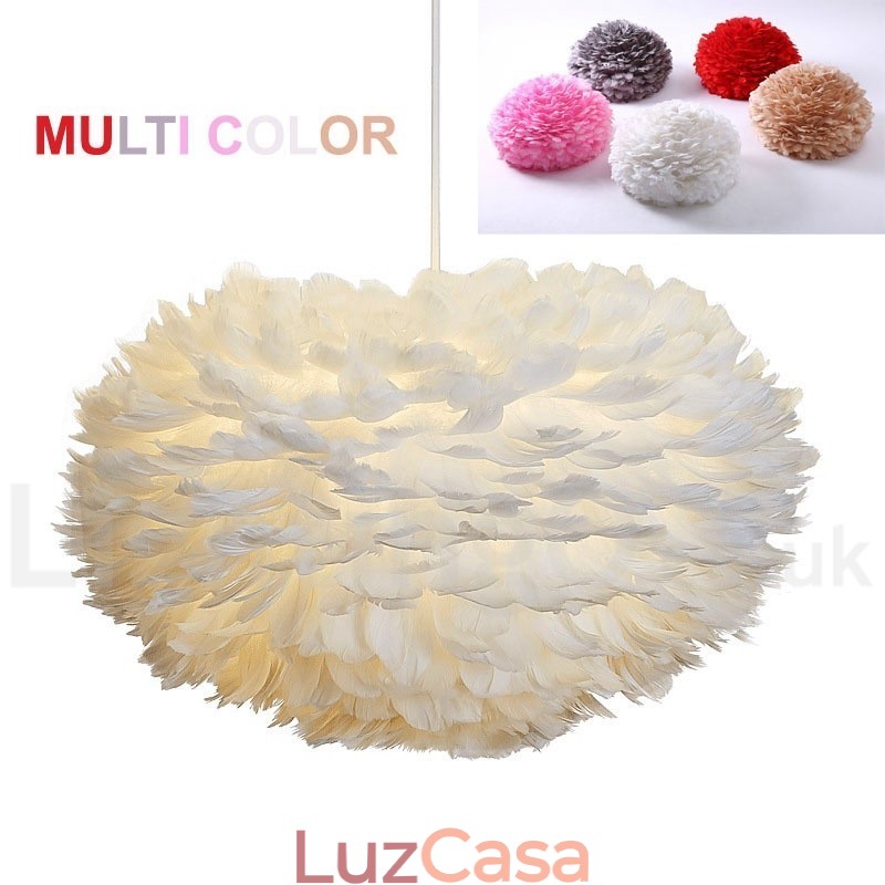 Lustre de penas multicolorido moderno e contemporâneo