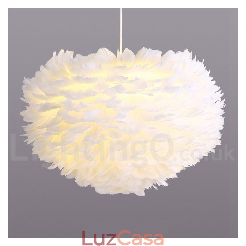 Lustre de penas multicolorido moderno e contemporâneo
