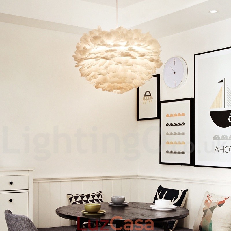 Lustre de penas multicolorido moderno e contemporâneo