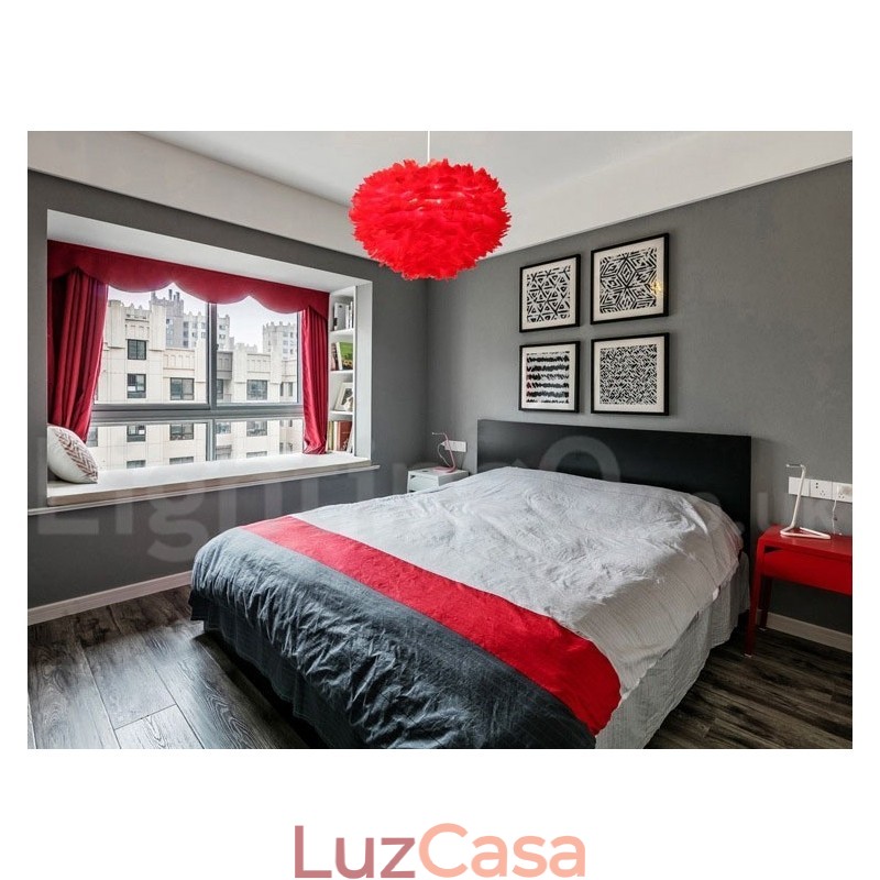 Lustre de penas multicolorido moderno e contemporâneo