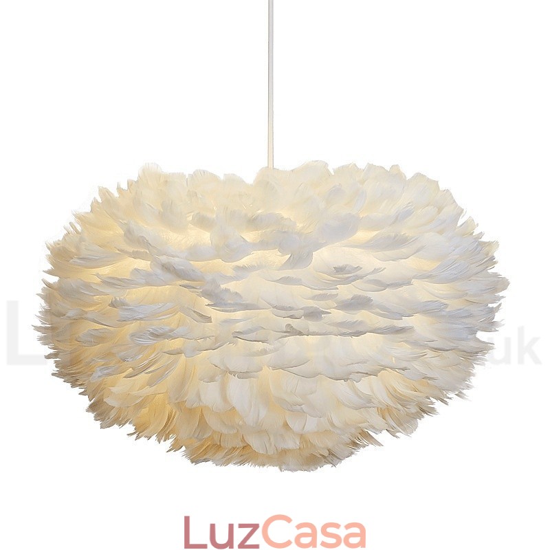 Lustre de penas multicolorido moderno e contemporâneo