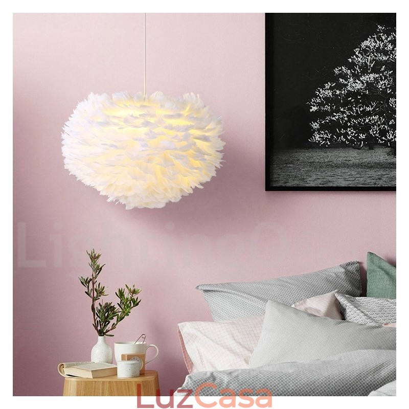 Lustre de penas multicolorido moderno e contemporâneo