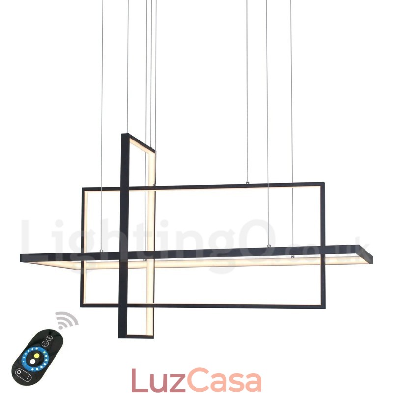 Luminária pendente linear regulável com controle remoto Luz ambiente Acabamentos pintados Alumínio Design moderno