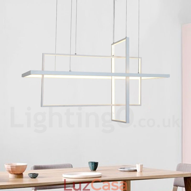 Luminária pendente linear regulável com controle remoto Luz ambiente Acabamentos pintados Alumínio Design moderno
