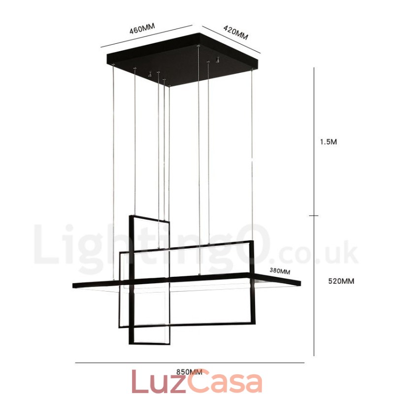 Luminária pendente linear regulável com controle remoto Luz ambiente Acabamentos pintados Alumínio Design moderno