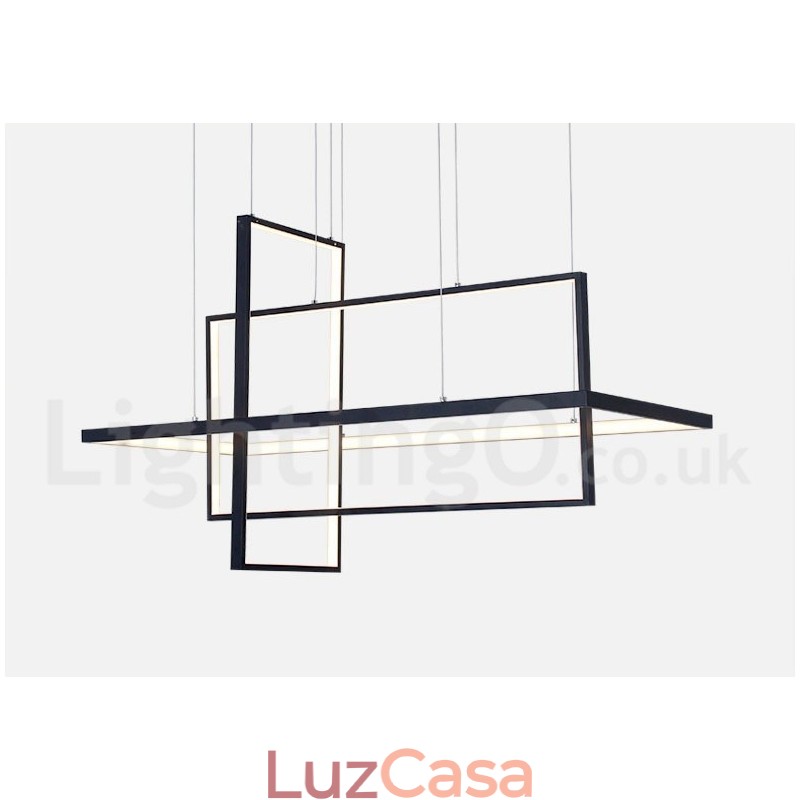 Luminária pendente linear regulável com controle remoto Luz ambiente Acabamentos pintados Alumínio Design moderno
