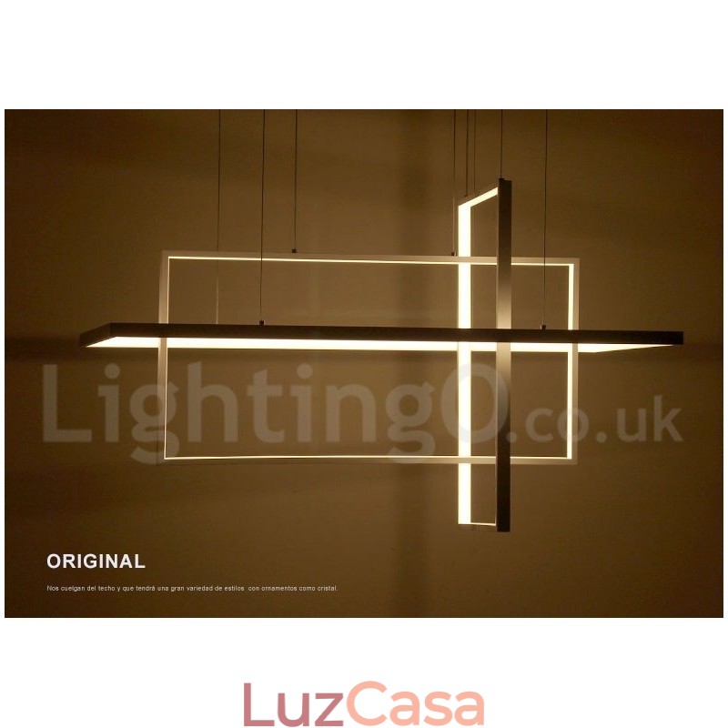 Luminária pendente linear regulável com controle remoto Luz ambiente Acabamentos pintados Alumínio Design moderno
