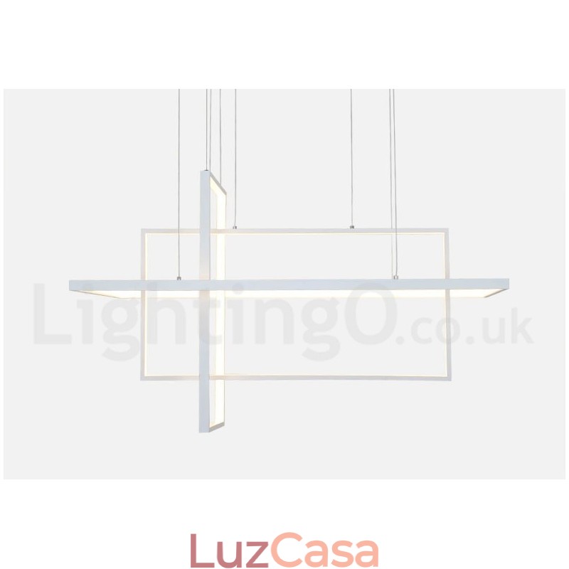 Luminária pendente linear regulável com controle remoto Luz ambiente Acabamentos pintados Alumínio Design moderno
