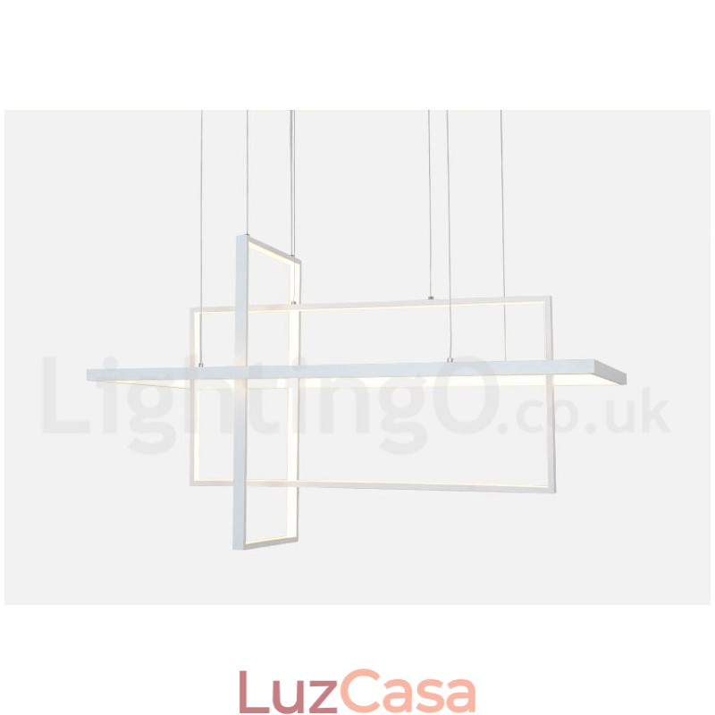 Luminária pendente linear regulável com controle remoto Luz ambiente Acabamentos pintados Alumínio Design moderno